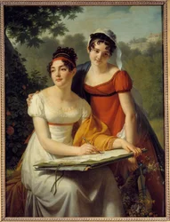 Portrait des dames Duval. Peinture par Jacques Augustin Catherine Pajou