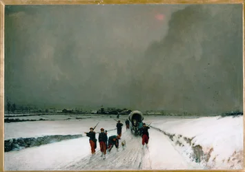 Les retardataires (huile sur toile)