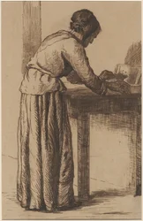 Vieille femme travaillant
