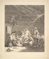 Vignette du premier volume, page 165: Usage des Russes après le mariage et avant la noce..., 1767