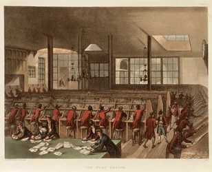 Le bureau de poste, vers 1808