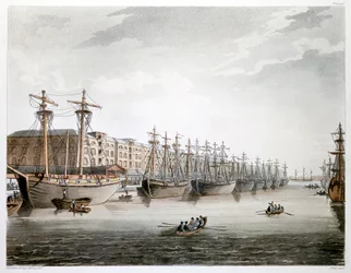 Docks des Indes occidentales, Londres, 1808-1810