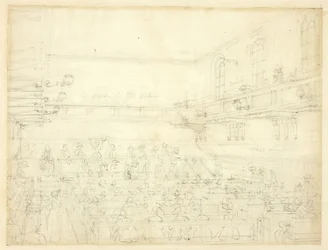 Étude pour la réunion des quakers, du Microcosme de Londres