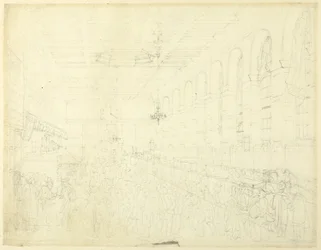 Étude pour The Long Room, Custom House, du Microcosme de Londres