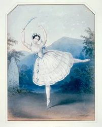 Carlotta Grisi dans Giselle, acte II. Lithographie ... (litho)
