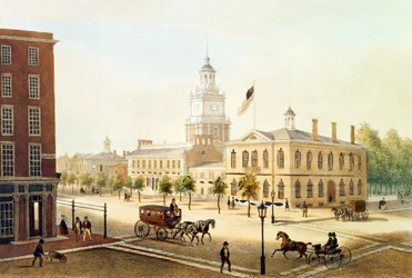 State House, Philadelphie, gravé par Deroy