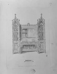 Design pour une bibliothèque gothique, vers 1835