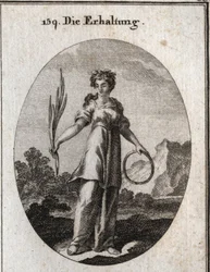 Allégorie de la conservation. La branche de cèdre est incorruptible mais est aussi l