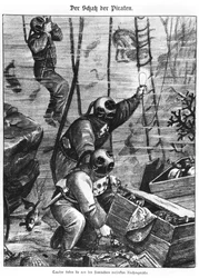 Plongeurs trouvant le trésor des pirates, 1897