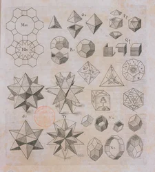 Formes géométriques, de Harmonices Mundi par Johannes Kepler (1571-1630) publié à Linz, 1619