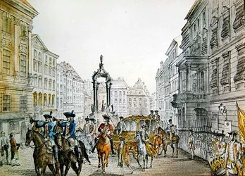 Cortège impérial dans le Graben, Vienne, début du 19e siècle