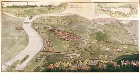 Carte illustrant la prise de Buda, 1686