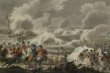 La bataille de Waterloo, 18 juin 1815, publiée par Artaria et Co, vers 1820 (eau-forte en couleur)