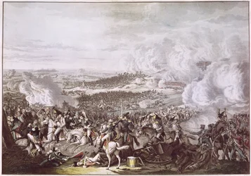 La fuite de Napoléon (1769-1821) après la bataille de Waterloo, 18 juin 1815, vers 1815-30