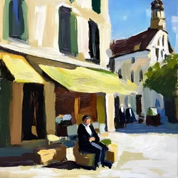 Un homme au Sunny Café