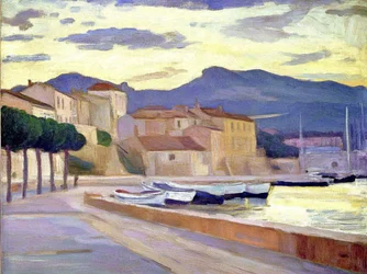 Coucher de soleil sur le port méditerranéen