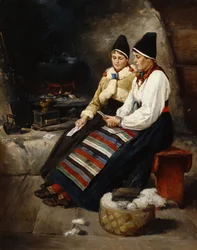 Deux filles lisant une lettre