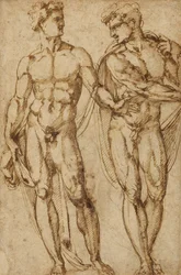 Étude de deux hommes (recto) ; Étude de la tête d