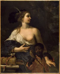 Femme turque avec un chevreau noir, v. 1650-1670
