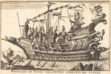 Méléagre et Tydée Argonautes conduits par Cupidon
