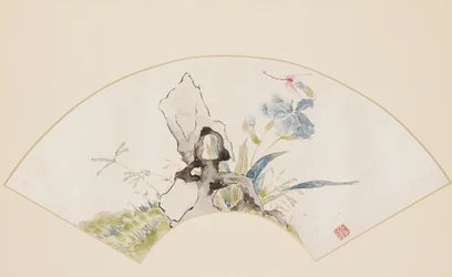 Lys, rocher et libellule, 19ème siècle