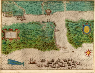 Augustine du voyage aux Antilles de Drake 1585 - 86, pub. 1589