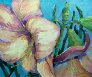 Amaryllis 2, vers 1990-2000 (huile sur toile)