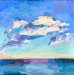 Ciel, 05/06/2024 ( huile sur verre)