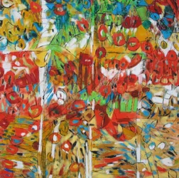 Jardin abstrait aux couleurs vives