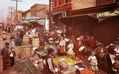 Marché de Maxwell Street, Chicago, Illinois, États-Unis, c.1905
