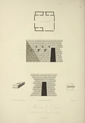 Maison des Incas à Callo dans le royaume de Quito, dessinée par Gmelin, gravée par Bouquet, illustration de « Vues des Cordillères et Monumens des Peuples Indigènes de l