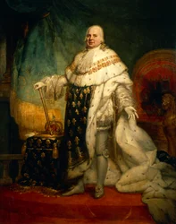 Portrait de Louis XVIII de France avec la robe de couronnement