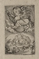 Génie chevauchant une boule, 1520