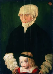 Portrait de Margaret Urmiller, née Schwab, et de sa fille