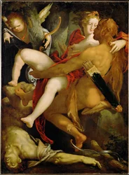 Hercule, Dejaneira et le centaure mort Nessus