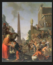 Joseph distribuant du maïs en Égypte, 1655