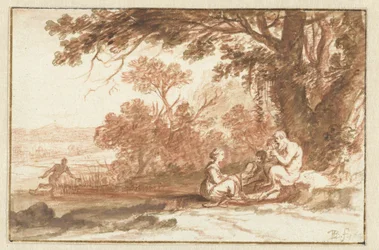 Paysage avec la nymphe Corsica et le satyre