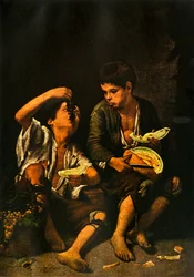 Garçons mangeant des fruits, 1645, 1938