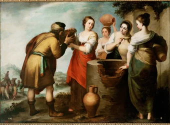 Rebekah et Eliezer (peinture sur toile)