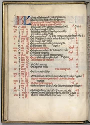 Missale : Fol. 6v : Page du calendrier d