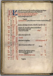 Missale : Fol. 7v : Page du calendrier d
