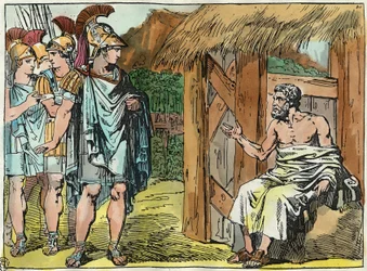 Alexandre le Grand rencontre Diogène le Cynique (413 - 327 av. J.-C.)