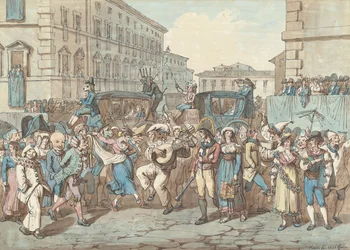 Carnaval à Rome, illustration pour Costumes et coutumes romains