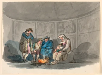 Dessin, Une famille de bergers la nuit, 1807-08