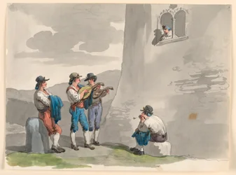 Dessin, La Sérénade, 1807-08