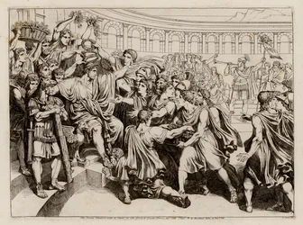 Titus Quinctius Flamininus proclamant la liberté des États grecs