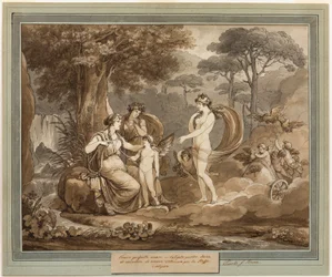 Vénus présente Cupidon à Calypso, du livre 7 des Aventures de Télémaque