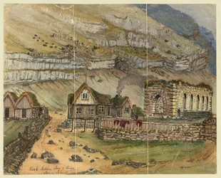 Kirk G boe Inn et ruines des îles Féroé