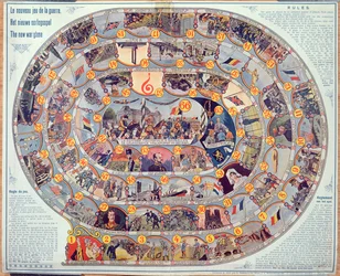 Jeu de société des événements et du développement de la 1ère Guerre mondiale en Belgique, c.1918-19