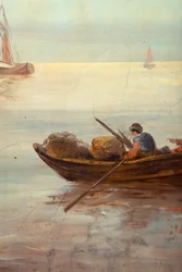 Deuxième salle arrière, salle de réunion, fresques avec scènes rurales de style classique, probablement vers 1810, scène 3